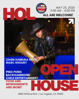 Open House at The House of Lebanon. All are welcome. May 23, 2026 11 am - 4 pm